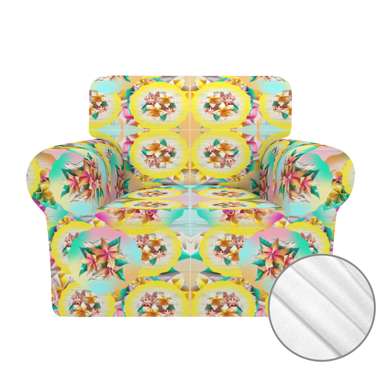 Circle Floral Pastel Pattern Single Seater Sofa Cover | Ships from USA