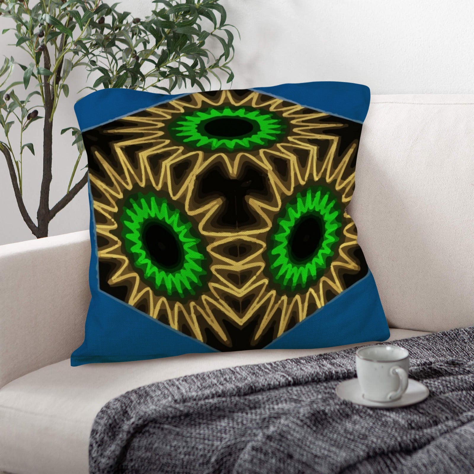 Colorful Cubes Blue Indoor Throw Pillow Covers | Ships from USA