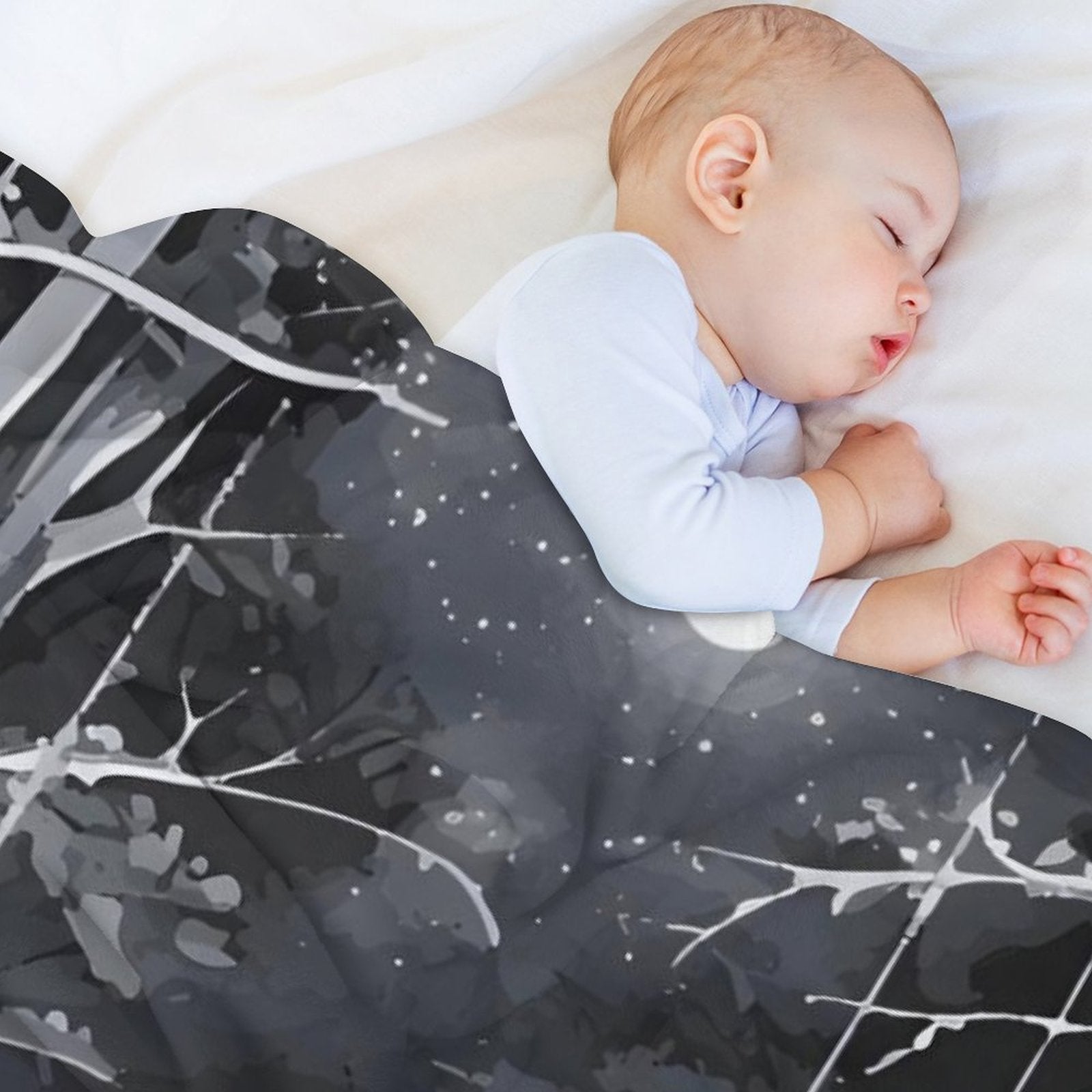 Ethereal Wolf in the Moonlight Flannel Throw Blanket for Bedroom - 30