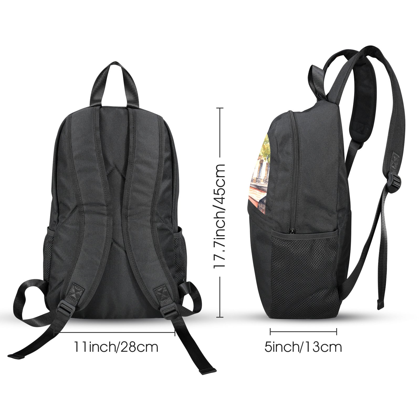 Eiffel Tower in Paris Casual Backpack (Upper Part Printing) (Model 1753)