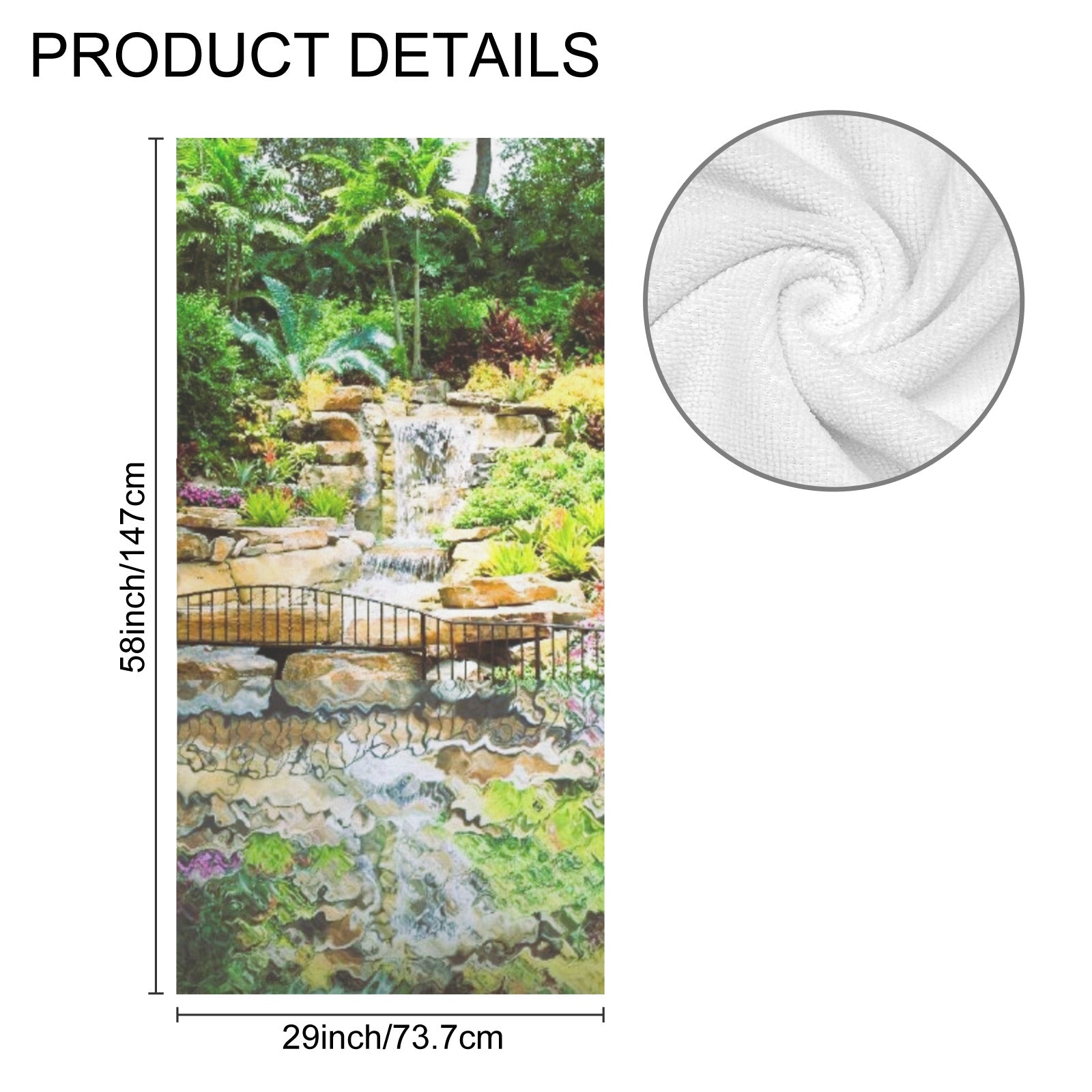 Tropical Waterfall Custom Bath Towel 29