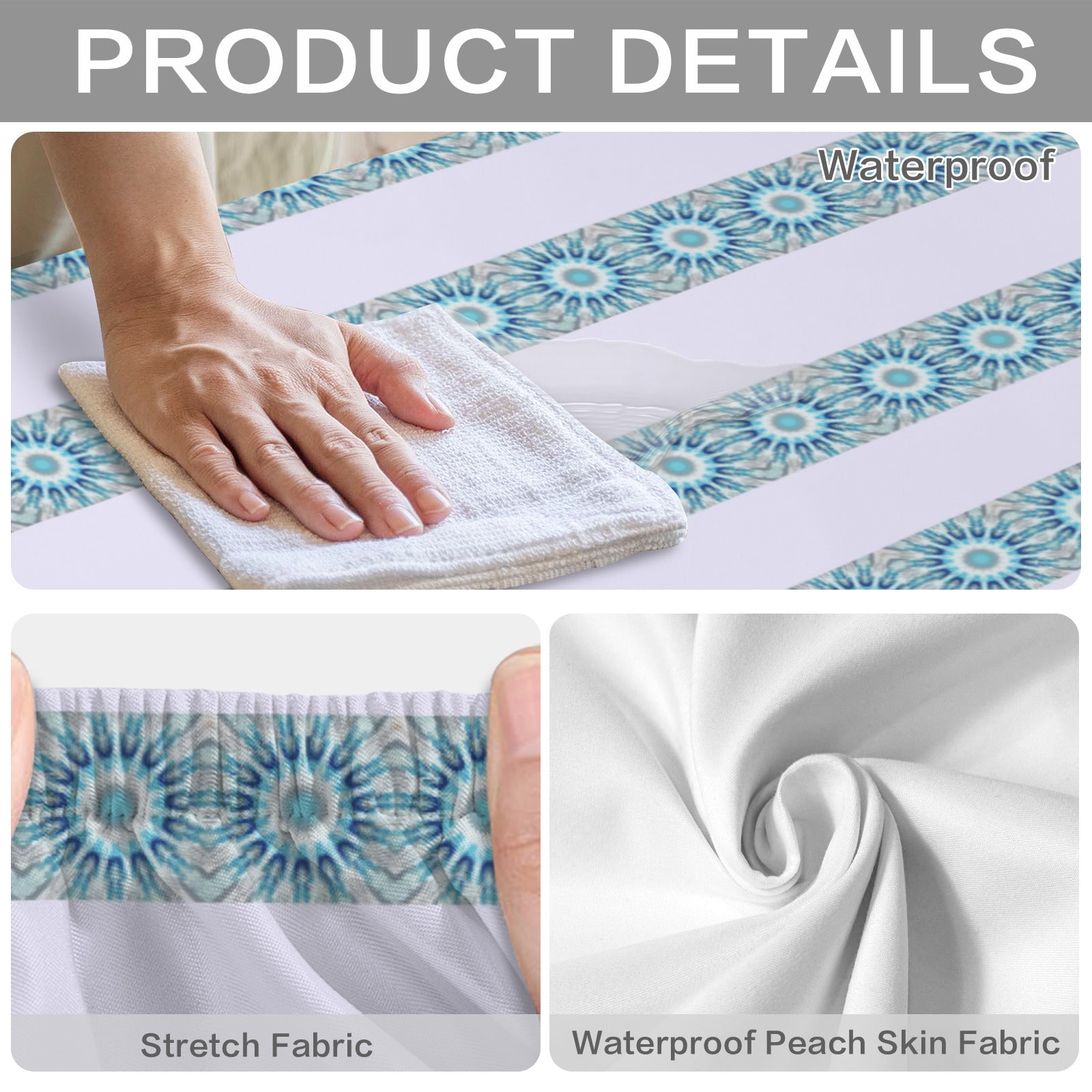 Green and White Stripes Picnic Table & Bench Covers Set 60