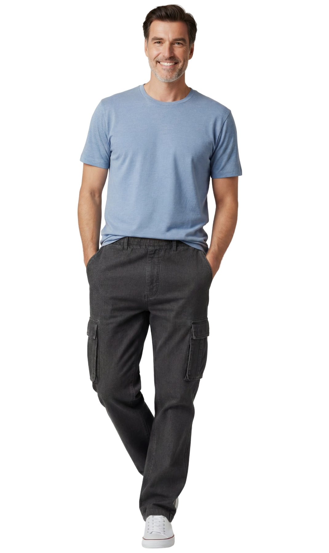 Men's Lightweight Double Cargo Pocket Pull-On Jeans