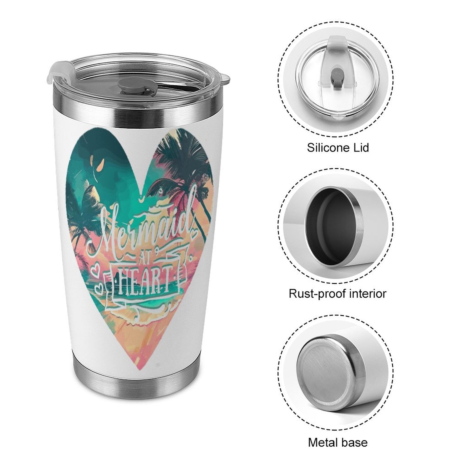 Mermaid at Heart 20oz Stainless Steel Travel Mug
