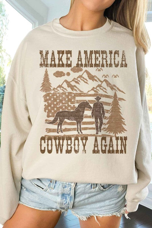 Women's Make America Cowboy Again Oversized Sweatshirt