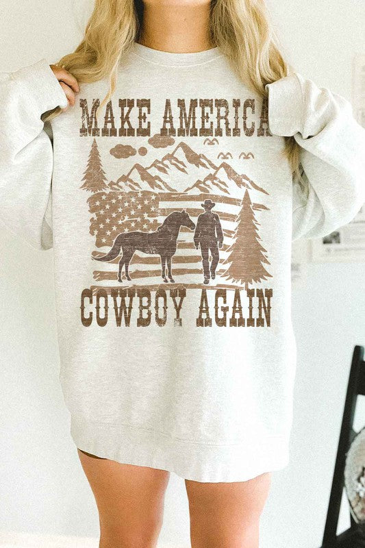 Women's Make America Cowboy Again Oversized Sweatshirt