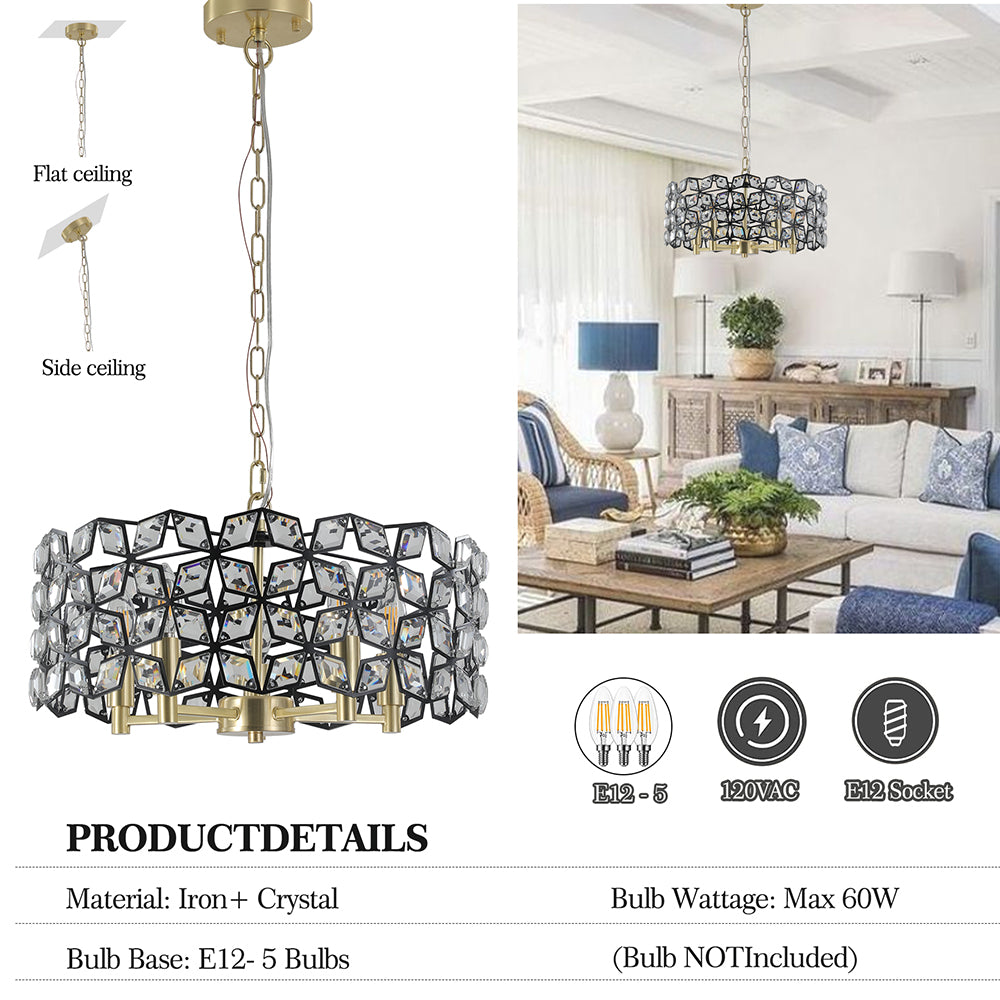 Luxury Round Crystal Chandelier for Living Room_7