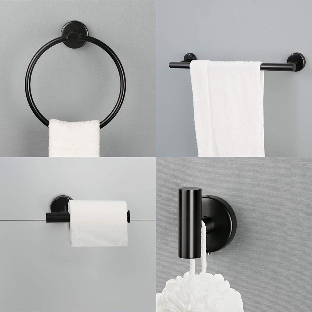 6-Piece Stainless Steel Wall-Mounted Bathroom Towel Rack Set_3