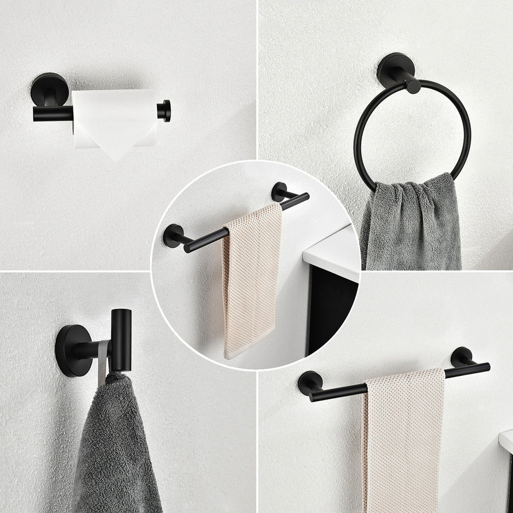 6-Piece Stainless Steel Wall-Mounted Bathroom Towel Rack Set_4