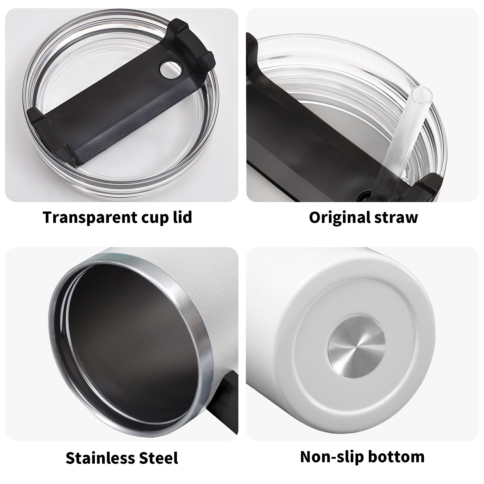 Happy Halloween Black Cat & Pumpkins 40oz Stainless Steel Tumbler With Black Handle (Made in USA)