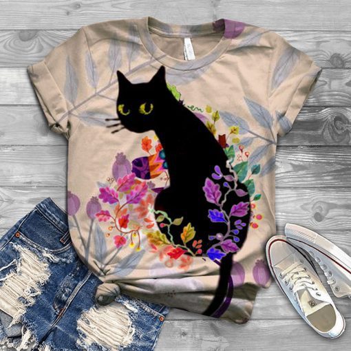 Women's Cat Lover Animal Print Graphic T-shirt