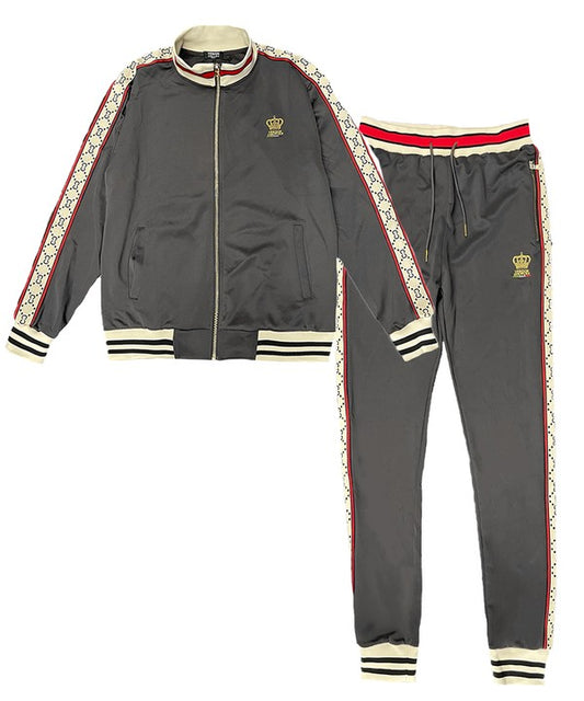 Men's CC Logo Striped 2-piece Jacket and Pants Set