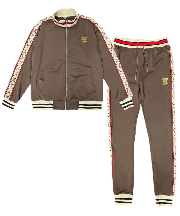 Men's CC Logo Striped 2-piece Jacket and Pants Set