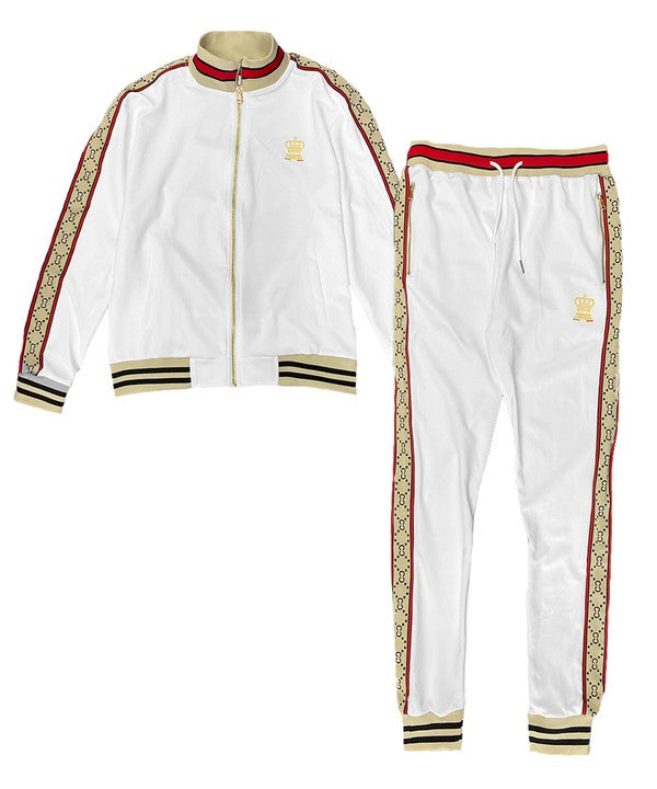 Men's CC Logo Striped 2-piece Jacket and Pants Set