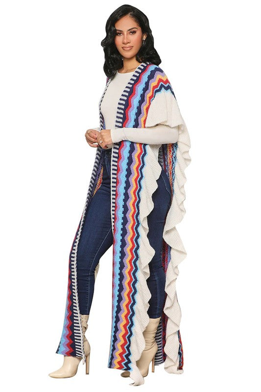 Women's Colorful Fashion Long Sweater Cardigan
