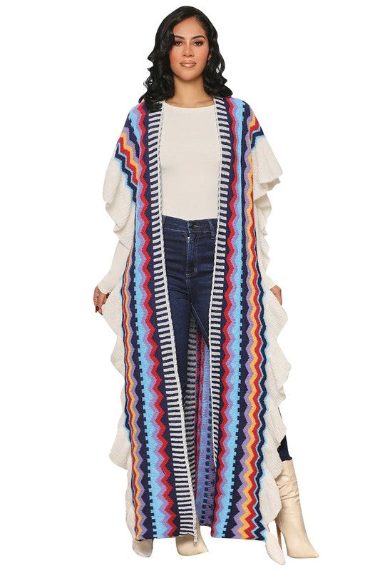 Women's Colorful Fashion Long Sweater Cardigan