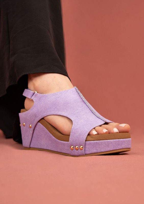 Women's Pastel Canva Slingback Wedge