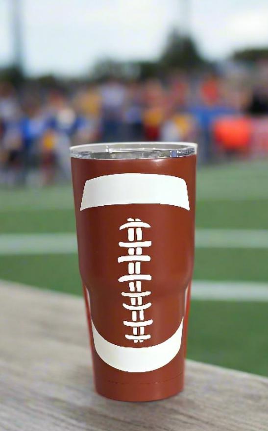 Football 30 oz Stainless Steel Tumbler