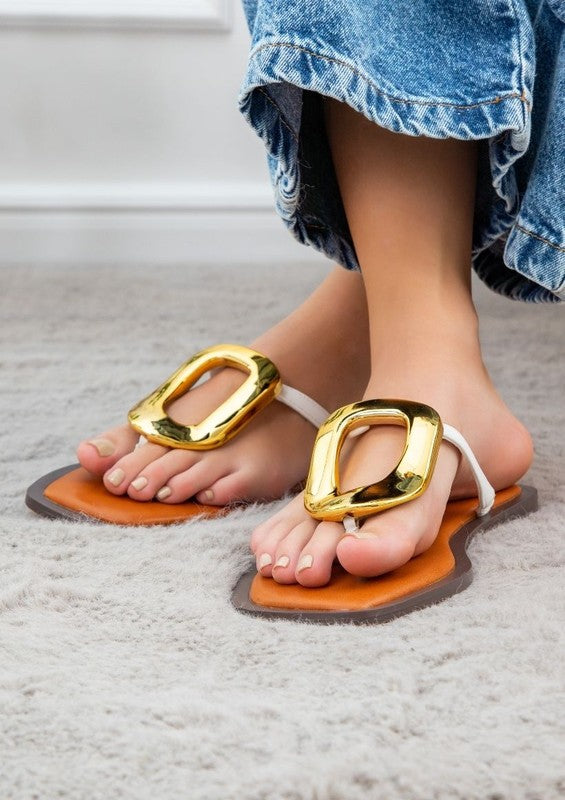 Women's Ava 4 Flip Flop Sandals with Gold Link
