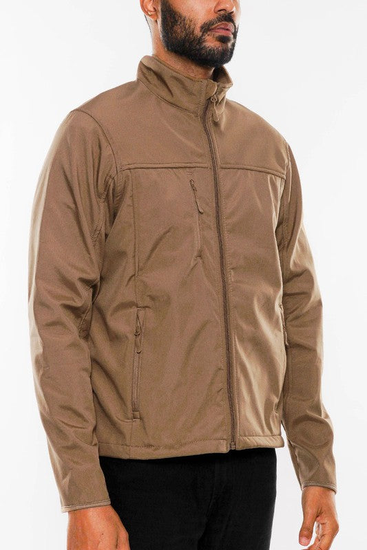 Men's Solid Soft Shell Storm Tech Jacket Coat