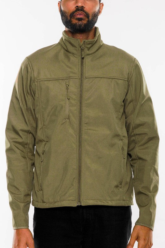 Men's Solid Soft Shell Storm Tech Jacket Coat