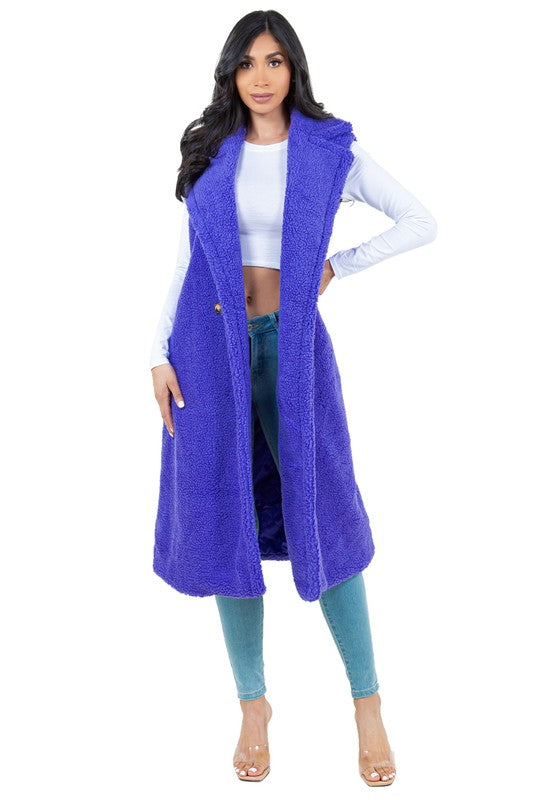 Women's Fashion Teddy Fleece Long Vest