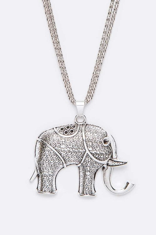 Vintage Elephant Pendant Necklace