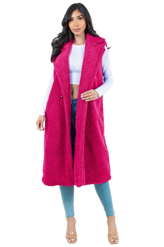 Women's Fashion Teddy Fleece Long Vest