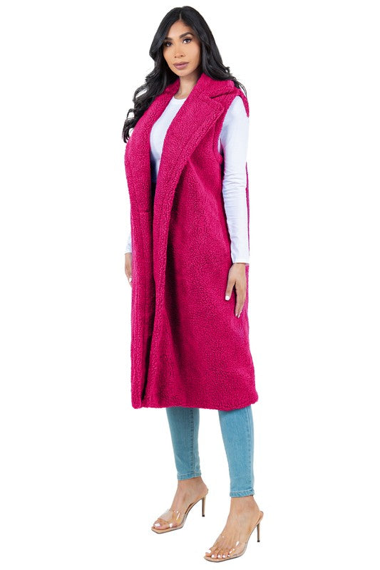 Women's Fashion Teddy Fleece Long Vest