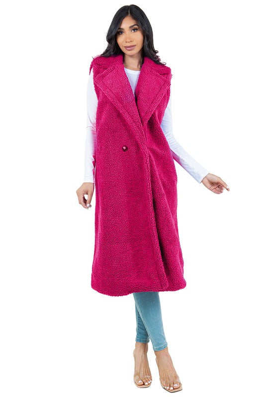 Women's Fashion Teddy Fleece Long Vest