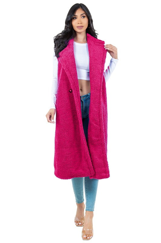 Women's Fashion Teddy Fleece Long Vest