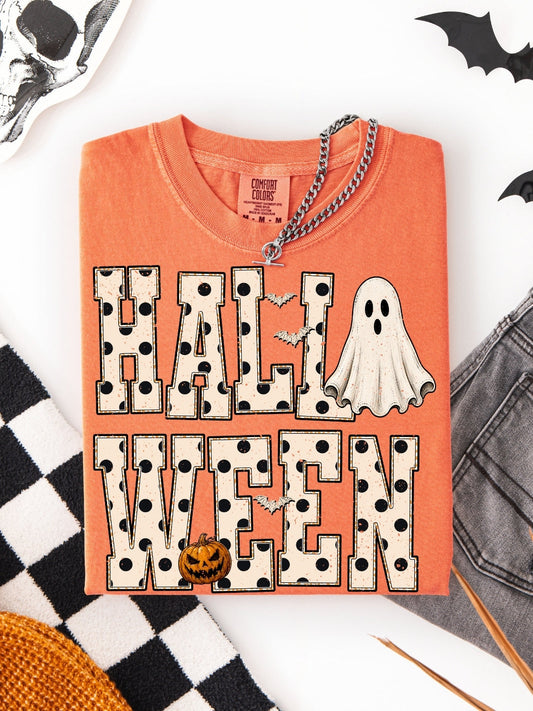 Retro Halloween Dots Comfort Colors Graphic Tee