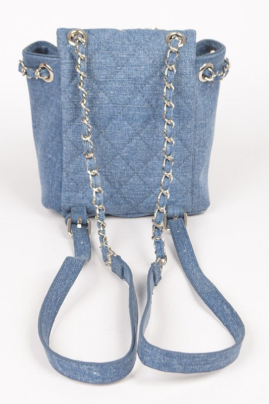 Denim Fashion Small School Backpack