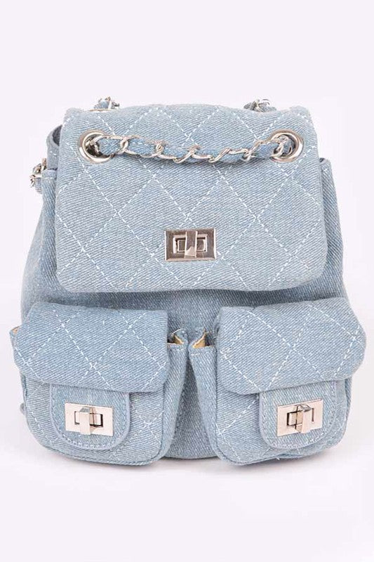 Denim Fashion Small School Backpack