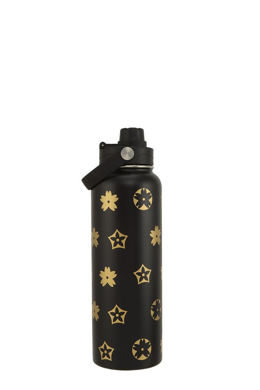 Brown 40oz Geometric Print Travel Tumbler