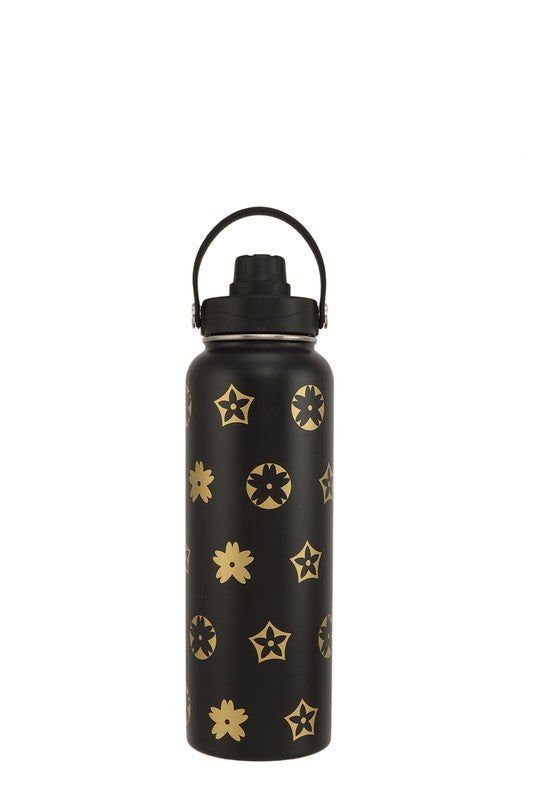 Brown 40oz Geometric Print Travel Tumbler