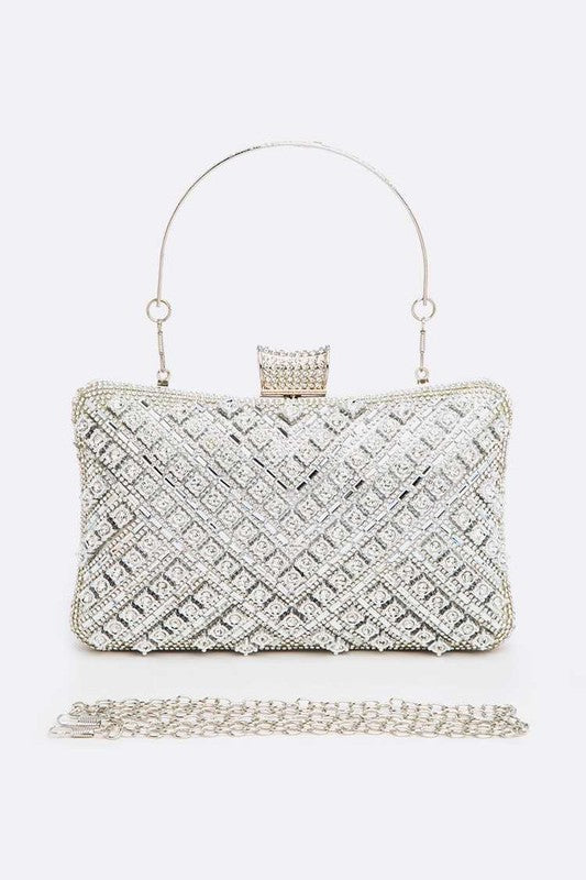 Crystal Iconic Box Clutch Handbag