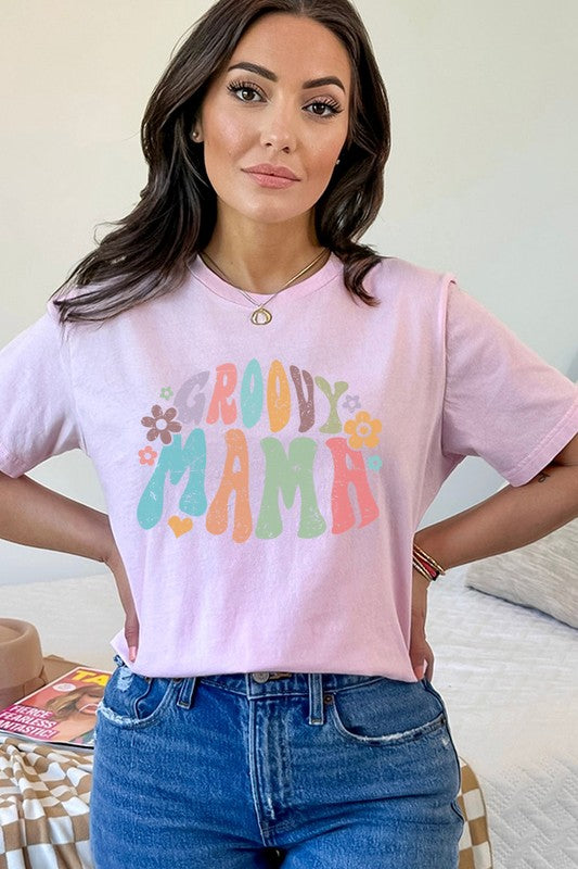 Mother's Day Groovy Mama Doodle Graphic Tee