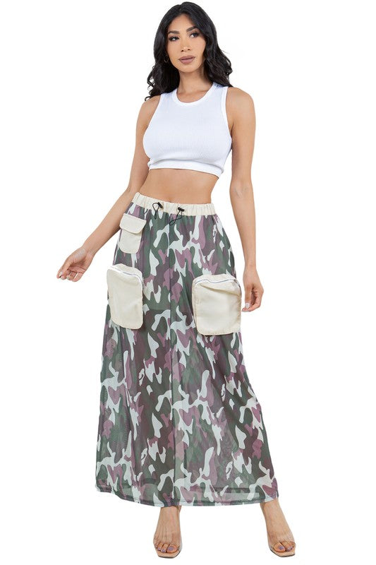 Women's Green Fashion Long Maxi Skirt