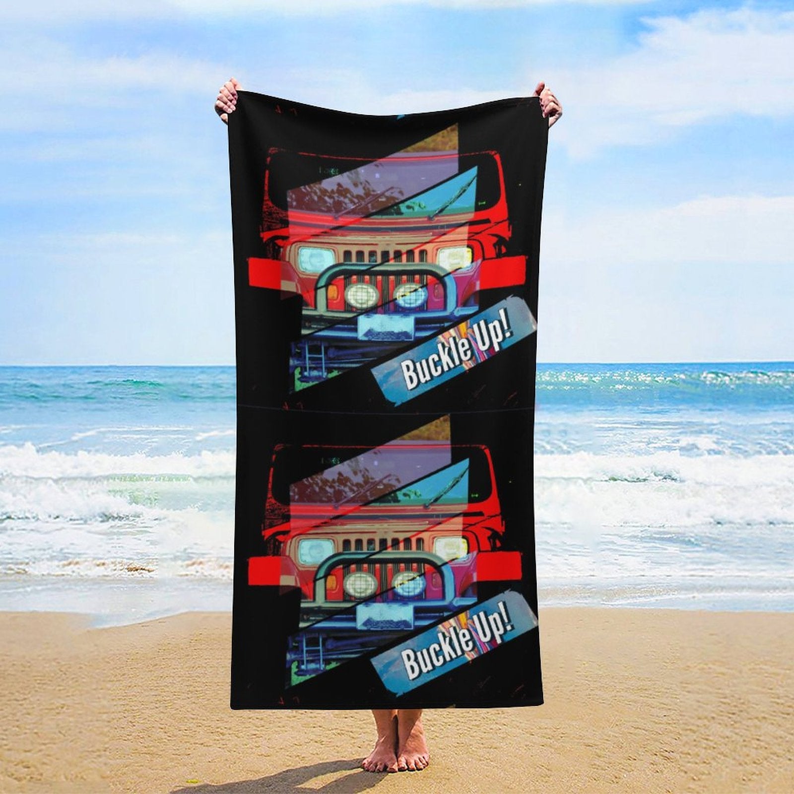 Buckle Up! 4-wheel Drive Design Beach Towel - 61.4