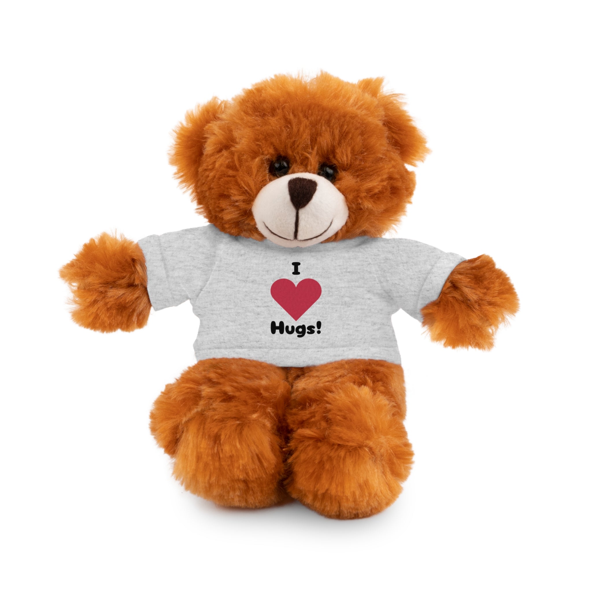 Stuffed Animal with T-shirt saying I heart Hugs