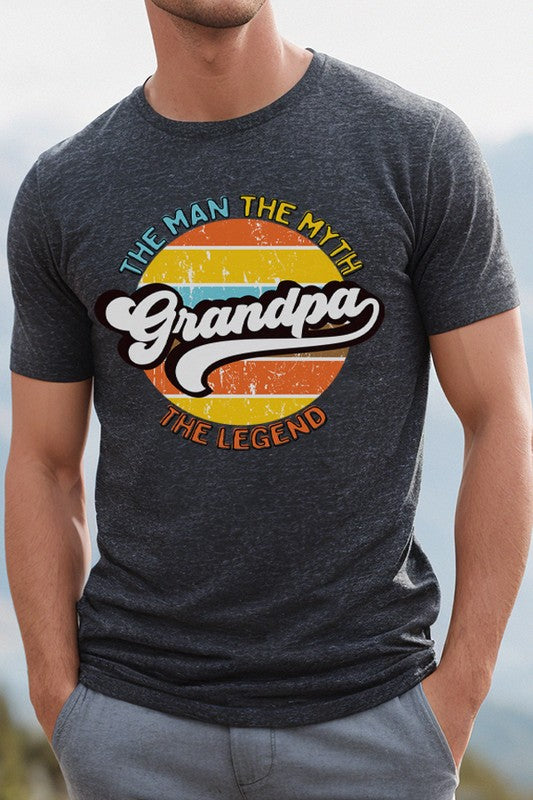 Men's Grandpa The Myth The Legend Graphic T-shirt