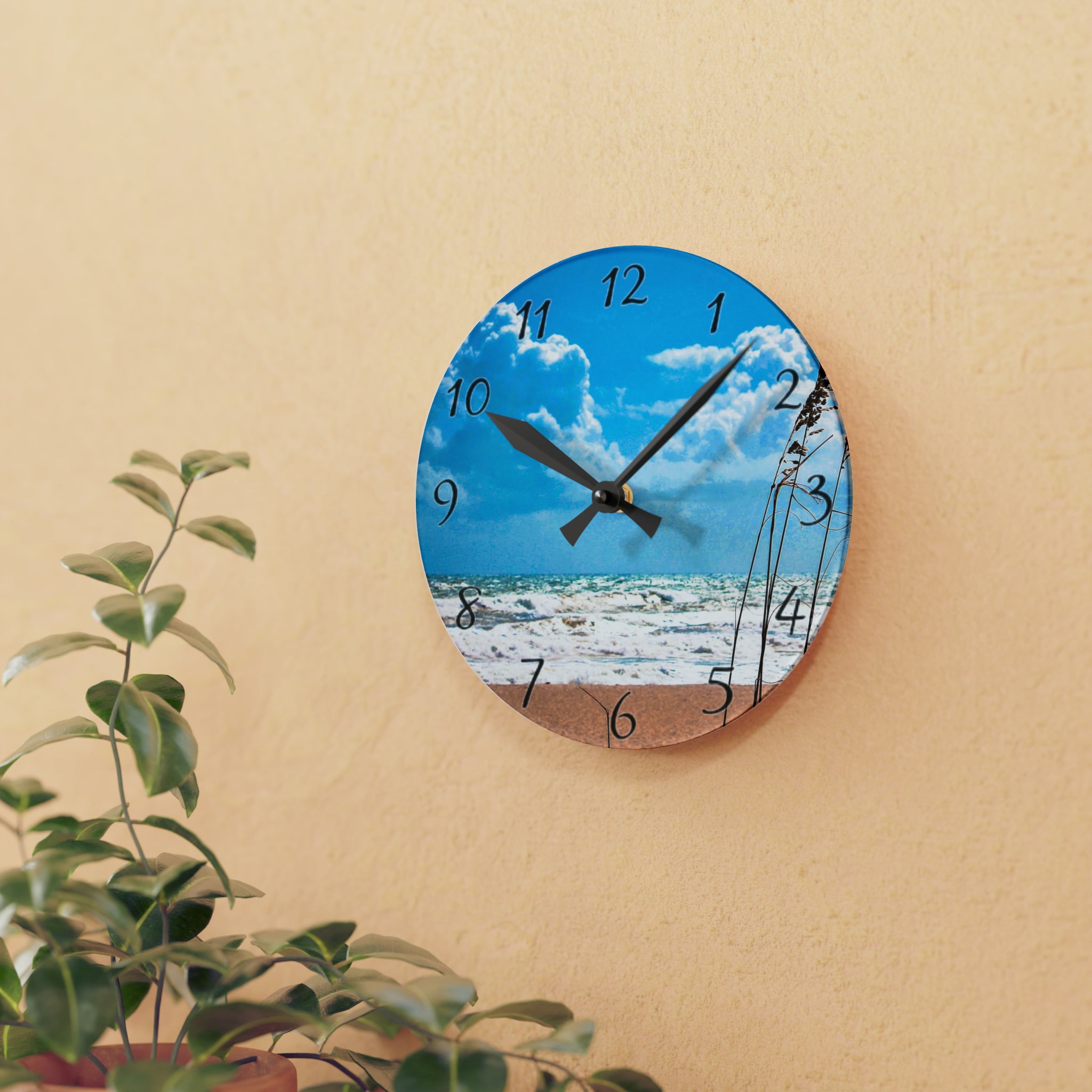 Horloge murale en acrylique mers agitées
