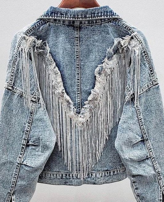 Fringed Blue Denim Jacket