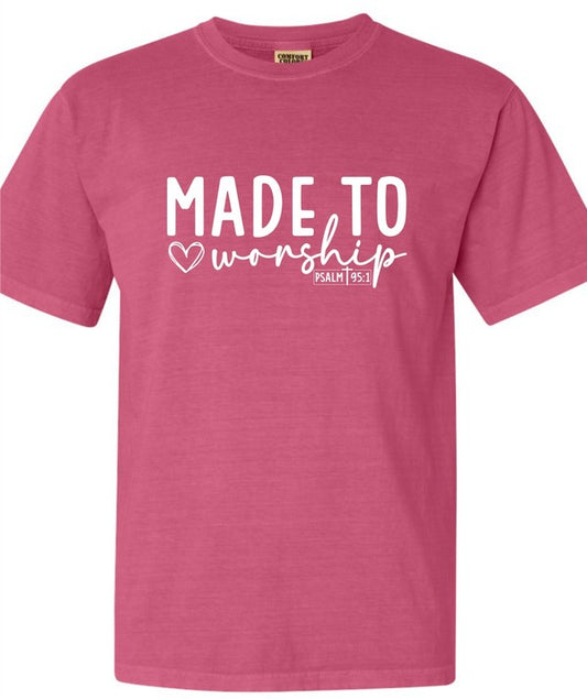 Made to Worship Psalm 95:1 Comfort Colors Plus Size Unisex T-shirt