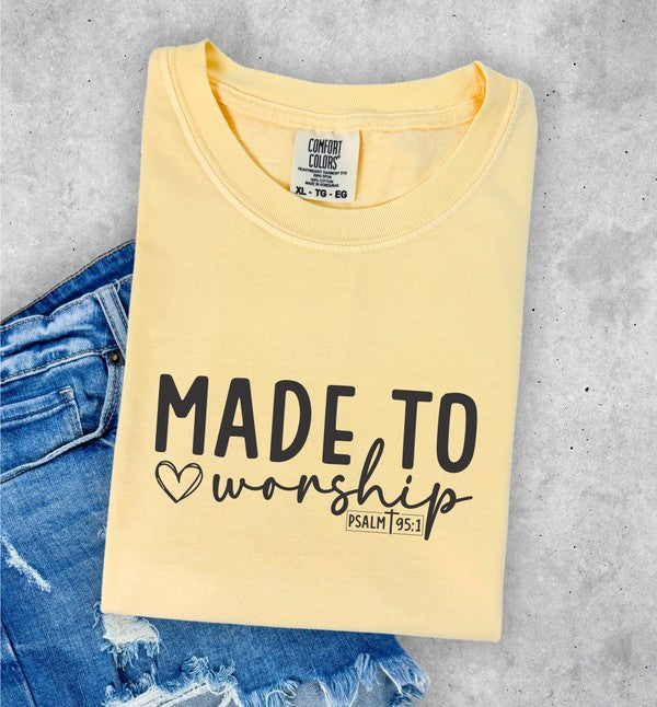Made to Worship Psalm 95:1 Comfort Colors Plus Size Unisex T-shirt