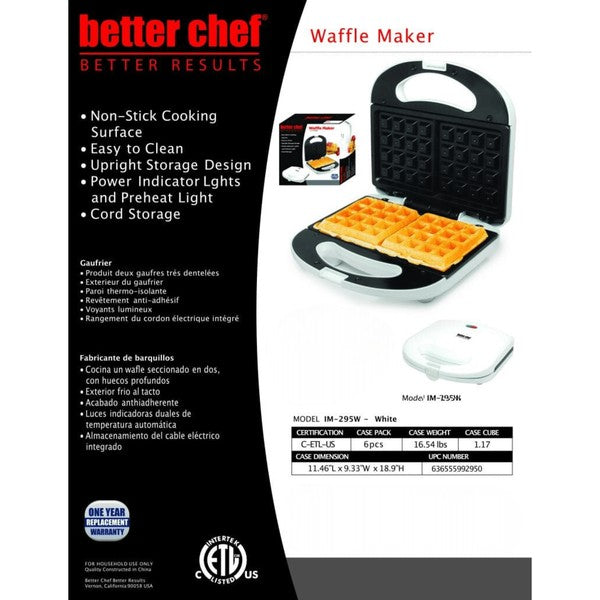 Better Chef Non-Stick Electric Waffle Maker