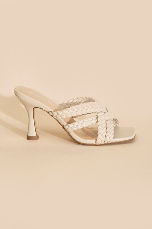 KELLAN-S Double Cross Braided Heel Sandals