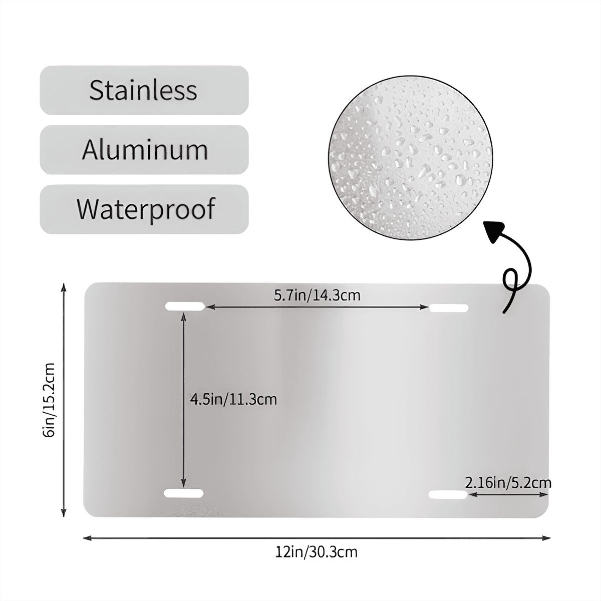 Sleepy Cat says Go Away Aluminum License Plate (Made in USA)