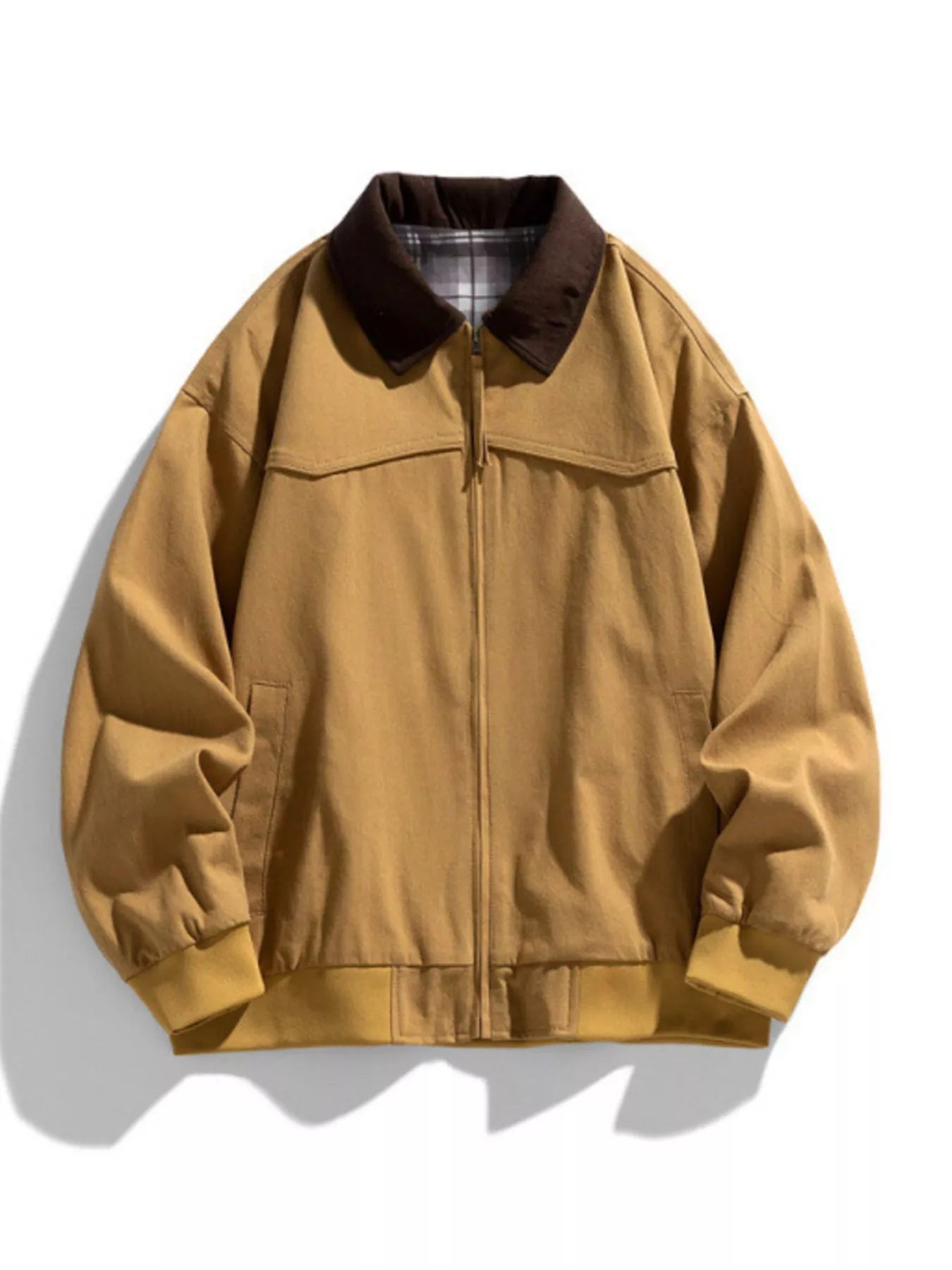 Men's Plus Size Zip Up Long Sleeve Jacket Coat